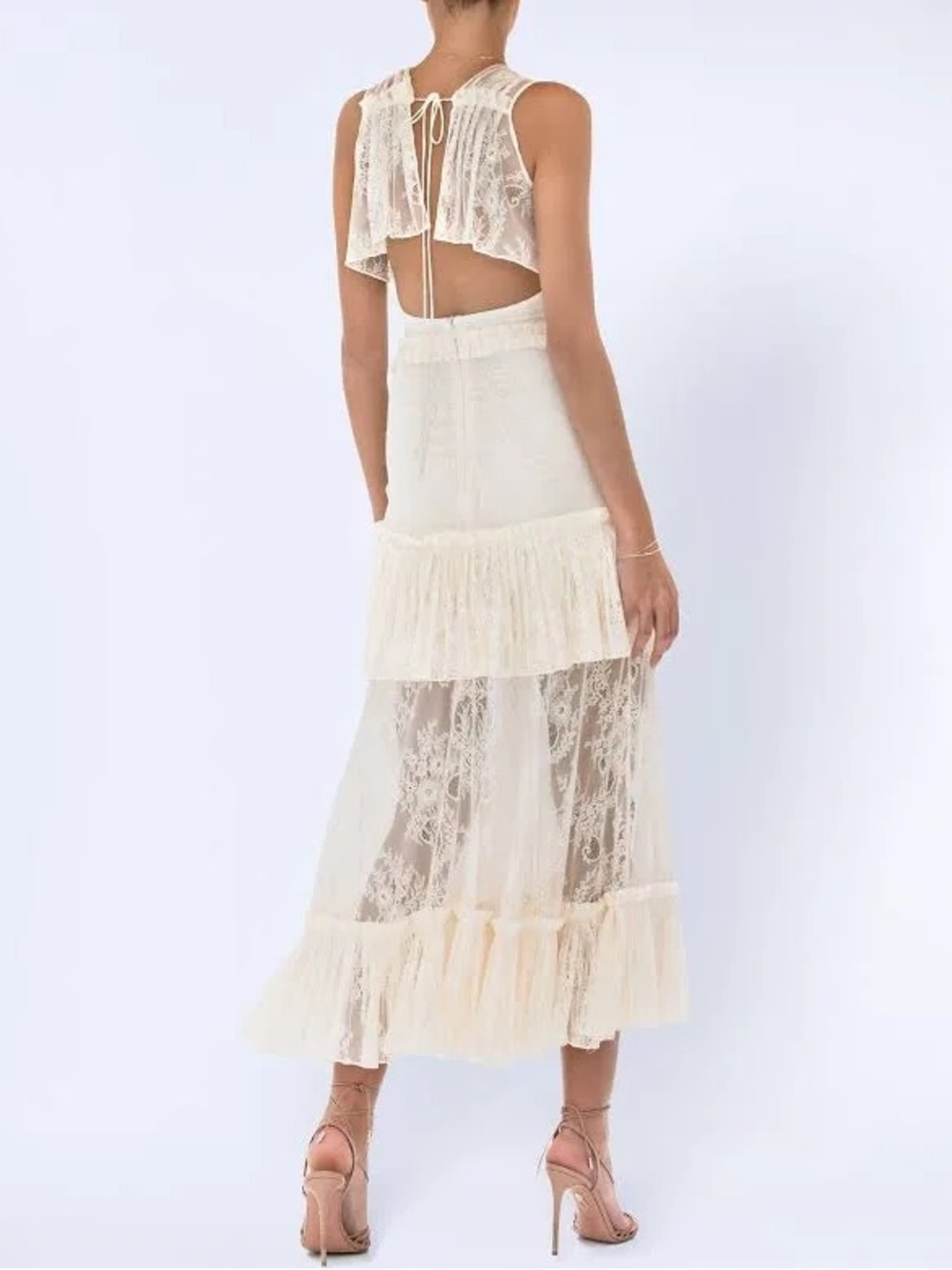Alexis Cream Lace Tiered Maxi Dress - Picture 2 of 2